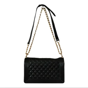 Elegant Black Quilted Shoulder Bag