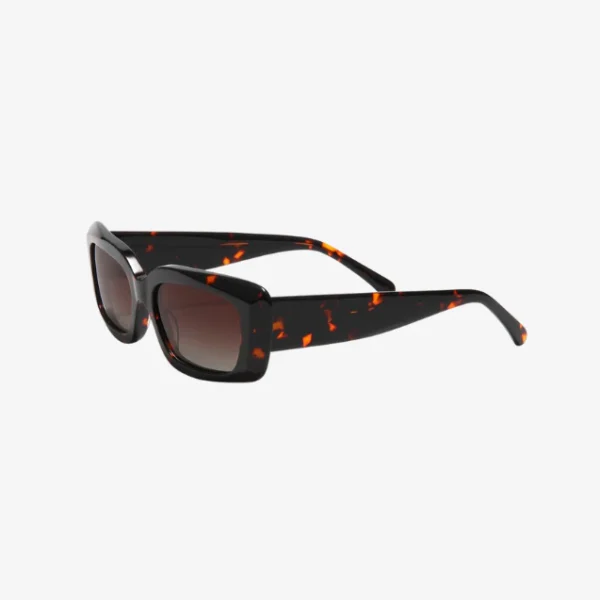 Classic Tortoise Shell Rectangle Sunglasses - Image 3