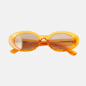 Stylish Amber Oval Sunglasses