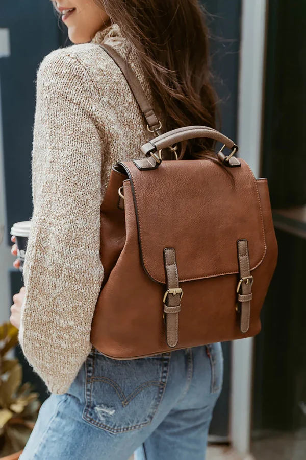 Chic Faux Leather Backpack