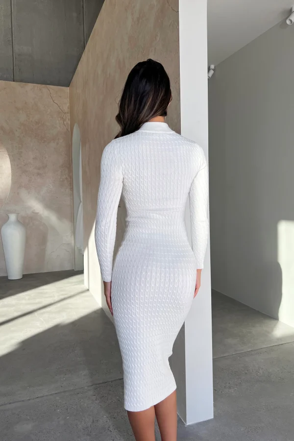 Elegant Textured Knit Dress - Image 6