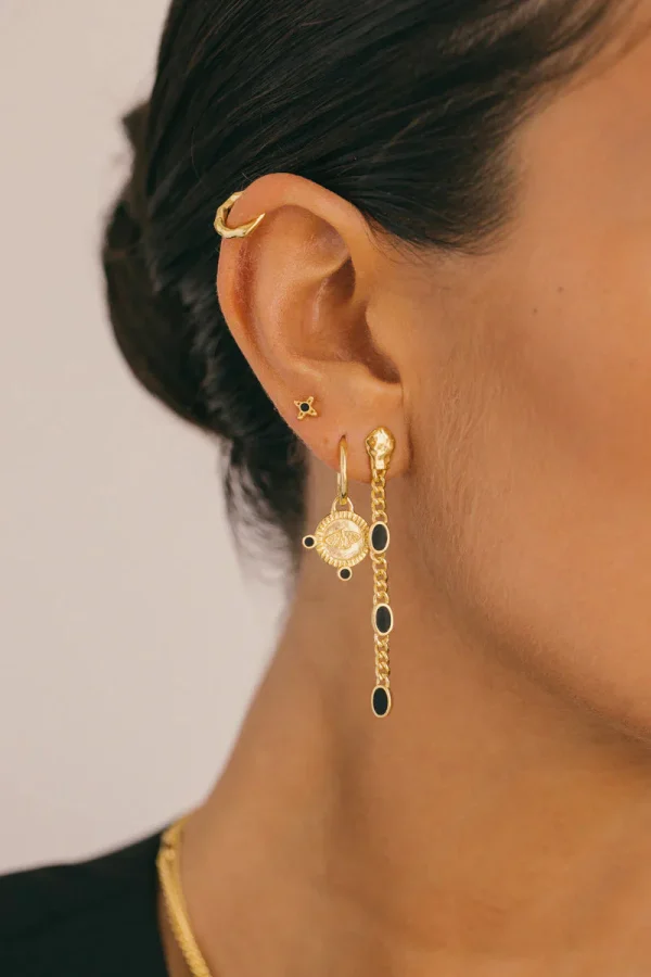 Elegant Gold-Tone Hoop Earrings - Image 2