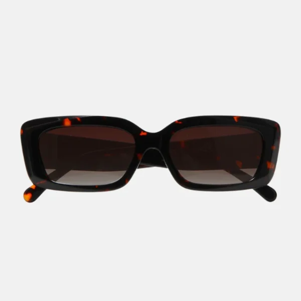 Classic Tortoise Shell Rectangle Sunglasses - Image 2