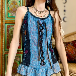 Elegant Bohemian Lace Corset Top