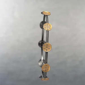 Elegant Metal Alloy Bracelet with Decorative Discs
