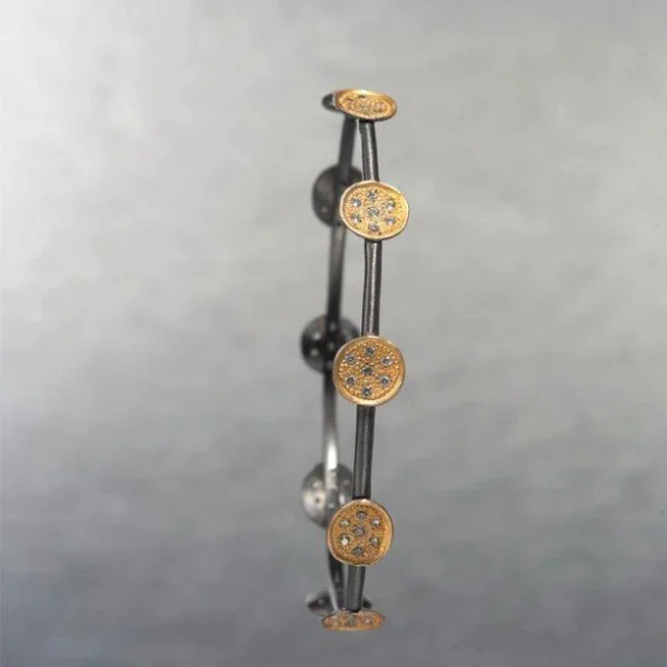 Elegant Metal Alloy Bracelet with Decorative Discs
