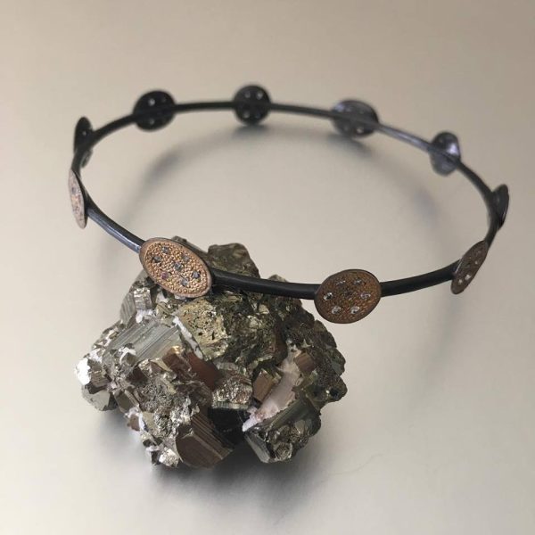 Elegant Metal Alloy Bracelet with Decorative Discs - Image 2